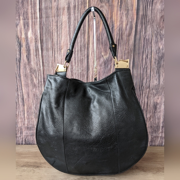 Foley + Corinna Black Hobo Bag with Gold Accents - Picture 3 of 10